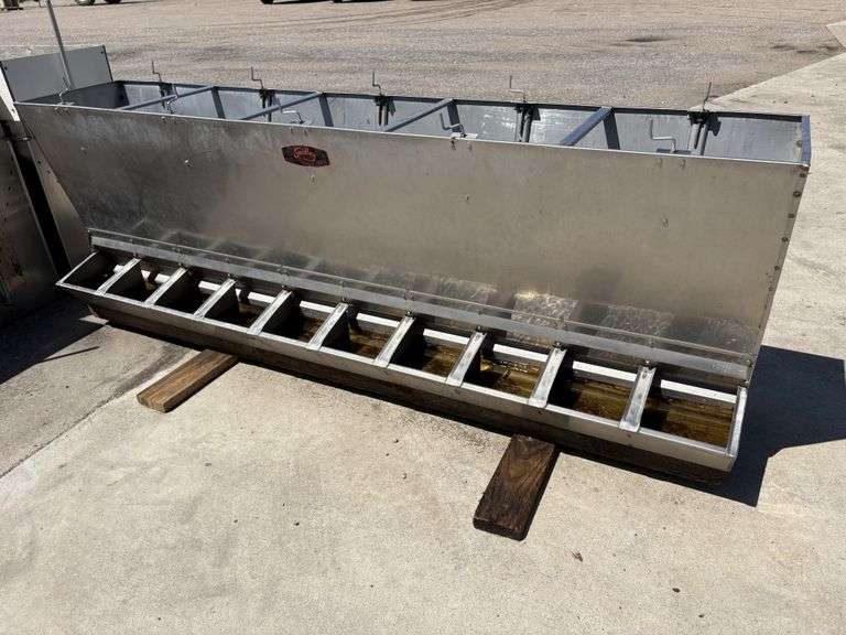 Smidley Double Sided Stainless Steel Pig Feeder, 106” Long, 38” tall