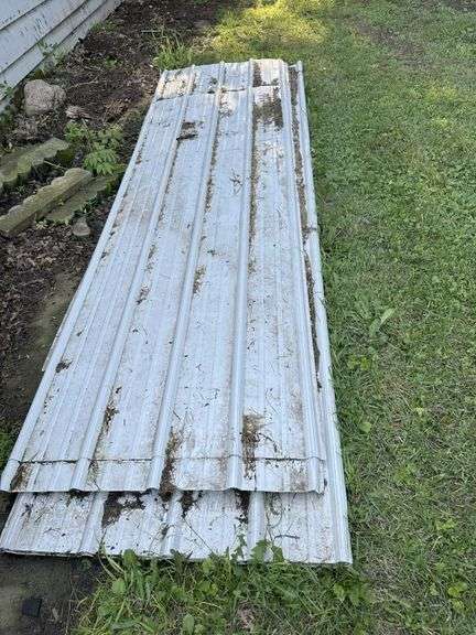 27 Sheets of White Roof/Sidewall Metal, 23 Sheets are 11’ Long, 4 Sheets Vary in Length, Has Never B