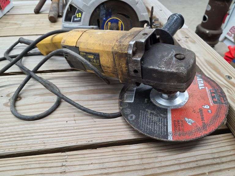 Black and Decker 7 ¼” Saw, and Dewalt DW747 7” Angle Grinder