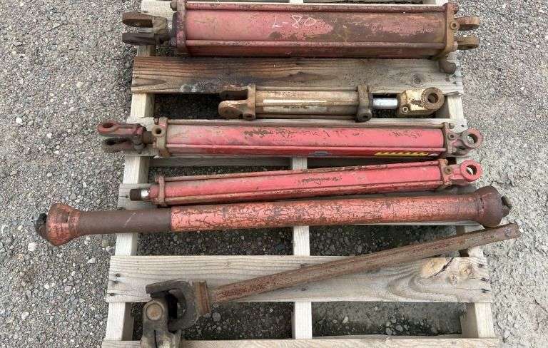 Assortment of Cylinders and PTO Shafts, Unknown Working Condition