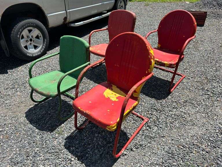 4 Steel Lawn Chairs, Buying All for One Money