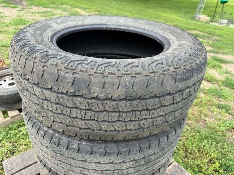 (4) Used Goodyear Wrangler 265/65R18 Tires, Buying All for One Money