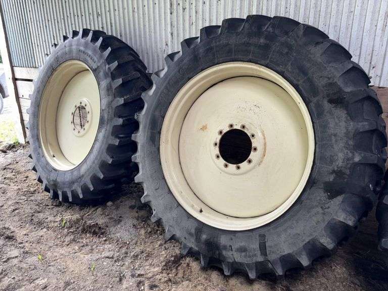 (2) Firestone All Traction 23 480/80R46 Tires on 10 Bolt Rims, 11” Centers