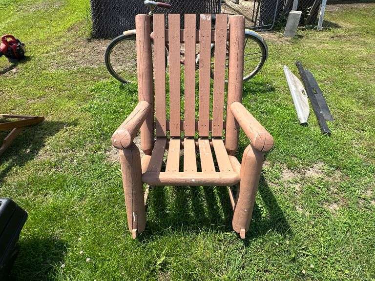 Wooden Log Rocking Chair