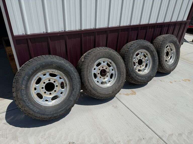 (4) Cooper Discovery LT265/75R16 Tires and Rims, 8x180 Bolt Pattern, Came off a 2007 Chevrolet 2500