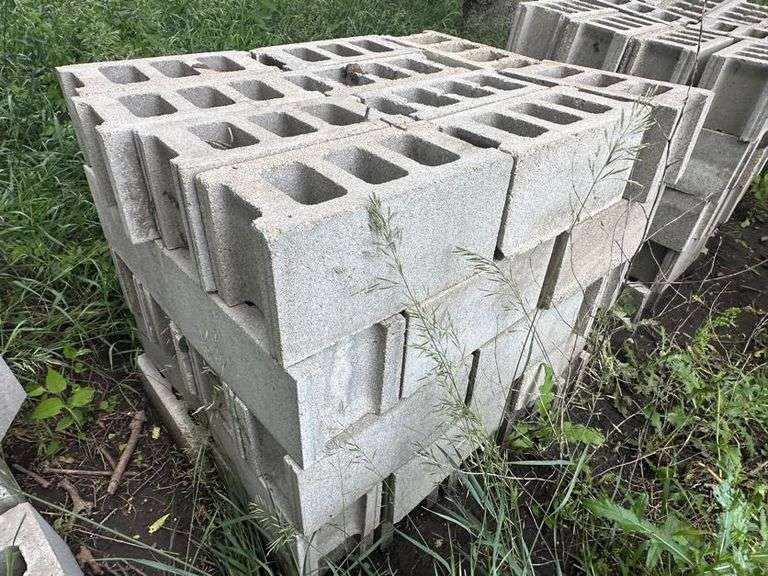 Stack of 50 Cement Blocks, 16” Long, 7.5” x 7.5” (3), Buying All for One Money
