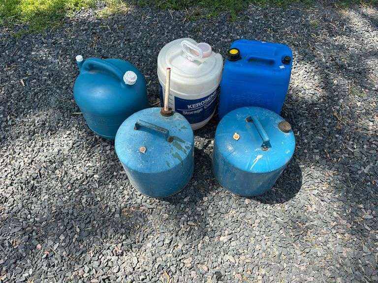 5 Misc Size Kerosene Containers, Buying All for One Money
