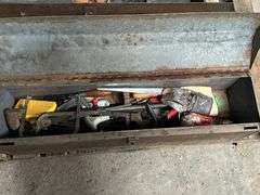 3 Metal Toolboxes, 8 x 32 x 8 with Misc Carpentry Tools, Buying All for One Money