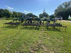 John Deere 680 Chisel Plow, 25’ Wide, Fold up Wings, Walking Tandems, 3 Bar Harrow, SN: 002635