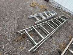 (2) Aluminum folding stepladders, 8’, 5’, Buying All for One Money