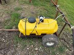 Home Made Pull Type Lawn Sprayer, 8’, 30 Gallon, 12V, In Working Condition
