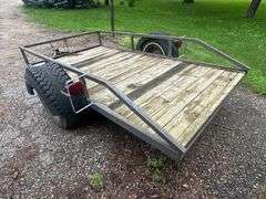 2 Wheel Trailer, 5’ x 9’, Tilt Bed, 5 Bolt Hubs, Lights, Lifetime License (No Title)
