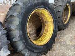 (2) Coop AgriFab Master 20.8-38 Tires, on double bevel rims