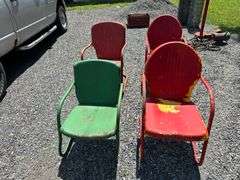 4 Steel Lawn Chairs, Buying All for One Money
