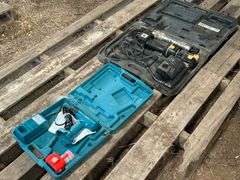 John Deere Grease Gun (Might Need Battery or Charger), Makita Drill and Charger, Battery is Good