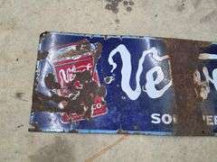 Velvet Pipe Tobacco Single Sided Porcelain Sign, Approx 39” x 12”