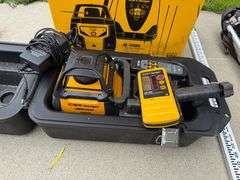Complete Electronic Self Leveling Rotary Laser with tripod, grade stick, rotary beacon and charger, 