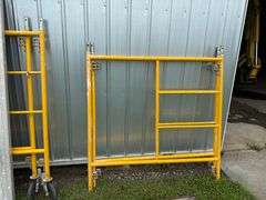 Scaffolding with Crossbars and 2 Aluminum Platforms and 4 Dolly Wheels