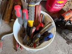 Levels, Screw Drivers, Wrenches, Nail Gun, Nails, Hammers