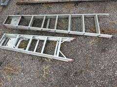 (2) Aluminum folding stepladders, 8’, 5’, Buying All for One Money