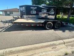 2025 PJ Model C5182 Trailer, 18’ Long, 6’11” Inside Wheel Wells, Comes with Ramps, Brakes, and LED L