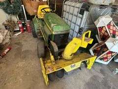 John Deere 214 Lawn and Garden Tractor with 42” Deck and 38” Front Mounted Snowblower, Will Have New