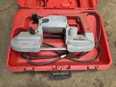 Milwaukee Heavy Duty Hand Held Band Saw with Case and Book, 2 Extra Blades in Case, SN: 678J40707028