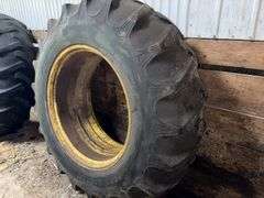 (2) Coop AgriFab Master 20.8-38 Tires, on double bevel rims