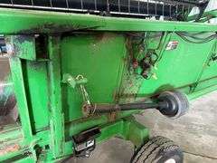 2001 John Deere 925F 25’ Flexhead with Unverferth Head Trailer, Full Finger Reel, SN: H00925F691586.