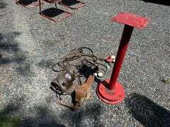 Vice, Grinder with Stand and Acetylene Hoses and Gauges