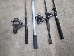 3 Fishing Rod/Reels and Fishing Net