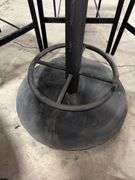Mancave High Top Table, 36” Dia, 42” Tall, Metal Base, with (6) Chairs