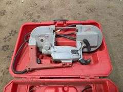 Milwaukee Heavy Duty Hand Held Band Saw with Case and Book, 2 Extra Blades in Case, SN: 678J40707028