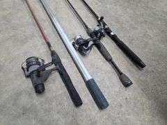 3 Fishing Rod/Reels and Fishing Net