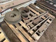 (2) Hand Potato Planters, Misc Belting, Buying All for One Money