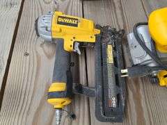 Dewalt DW433 3” x 21” VS Belt Sander, and Dewalt D51257 16 Ga Finish Nailer