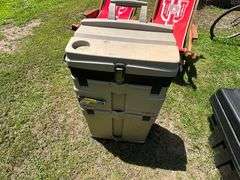 Plastic Toolbox on Wheels, 10” x 18” x 32”