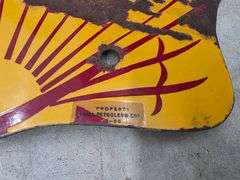 Shell Gasoline Double Sided Porcelain Sign, Approx 24” x 24”
