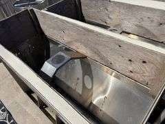 (4) Double Sided Stainless Steel Wet/Dry Pig Feeders, 57” Long