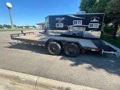 2025 PJ Model C5182 Trailer, 18’ Long, 6’11” Inside Wheel Wells, Comes with Ramps, Brakes, and LED L