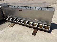 Smidley Double Sided Stainless Steel Pig Feeder, 106” Long, 38” tall