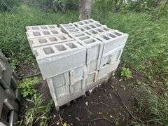 Stack of 50 Cement Blocks, 16” Long, 7.5” x 7.5” (2), Buying All for One Money