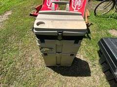 Plastic Toolbox on Wheels, 10” x 18” x 32”