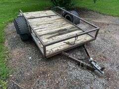 2 Wheel Trailer, 5’ x 9’, Tilt Bed, 5 Bolt Hubs, Lights, Lifetime License (No Title)