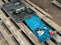 John Deere Grease Gun (Might Need Battery or Charger), Makita Drill and Charger, Battery is Good