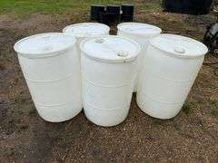 (5) Plastic 50 Gallon Barrells, Buying All for One Money