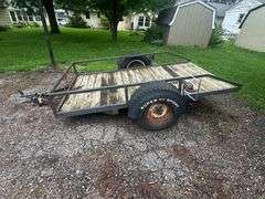 2 Wheel Trailer, 5’ x 9’, Tilt Bed, 5 Bolt Hubs, Lights, Lifetime License (No Title)