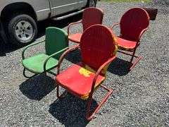 4 Steel Lawn Chairs, Buying All for One Money