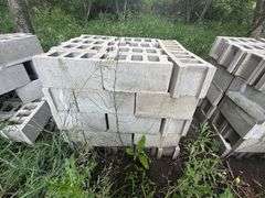 Stack of 50 Cement Blocks, 16” Long, 7.5” x 7.5” (3), Buying All for One Money