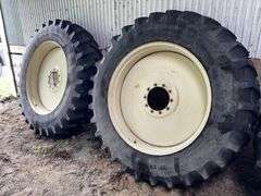 (2) Firestone All Traction 23 480/80R46 Tires on 10 Bolt Rims, 11” Centers